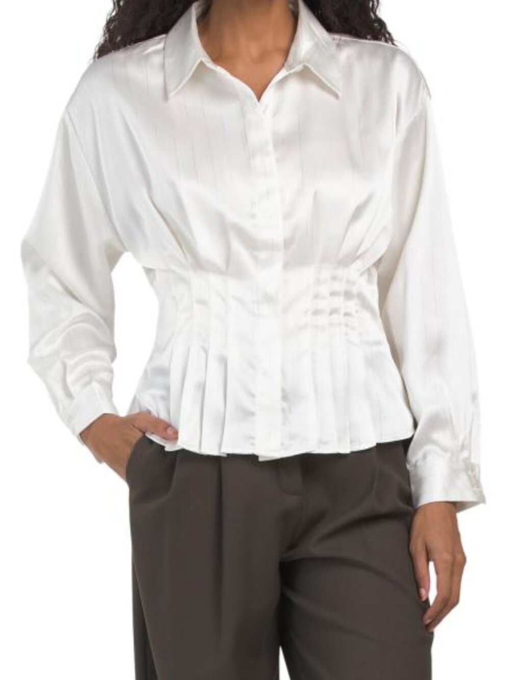 NICOLE MILLER Lianne Long Sleeve Woven Top